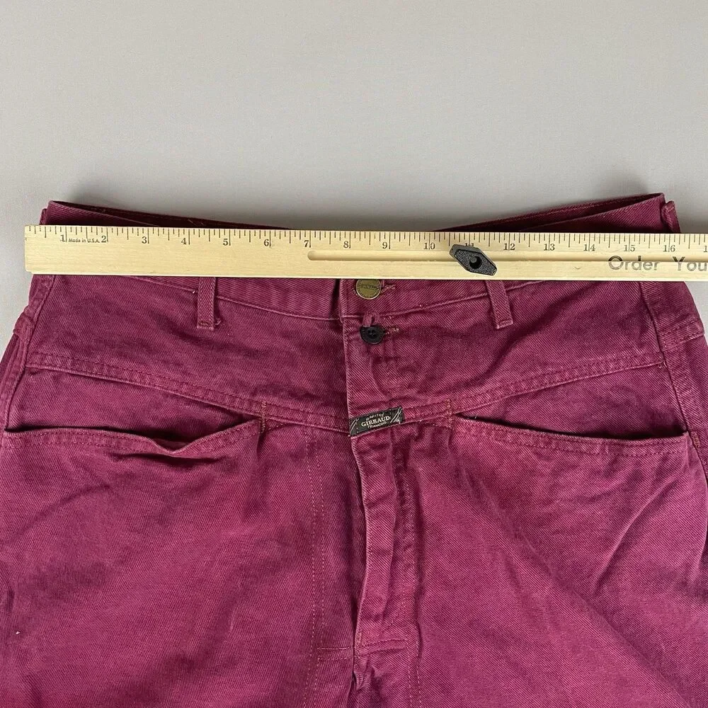 Marithe Francois Girbaud Jeans Women's 33 Burgundy Denim Tapered Leg Made In USA
